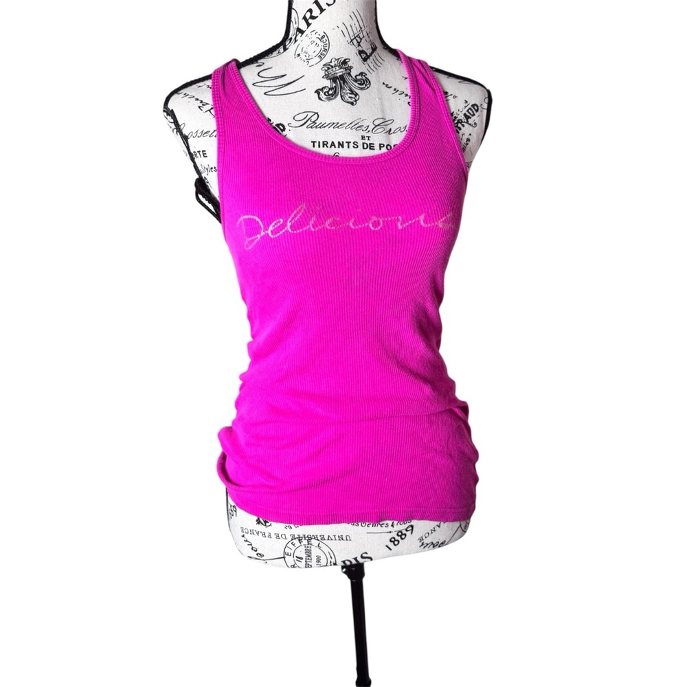 Delicious Pink Fitted Sleeveless Tank Top
